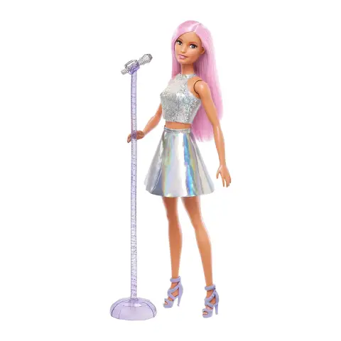 Barbie Carriere Pop Star Bambola con Microfono e Capelli Rosa