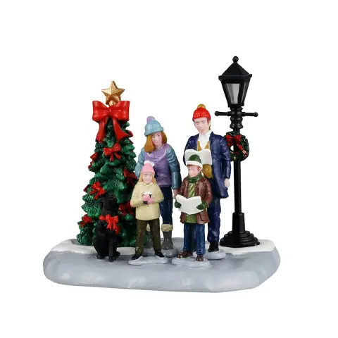 Family Caroling Lemax – Scena Natalizia con Famiglia e Albero