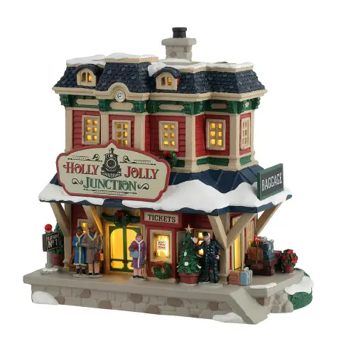 Lemax Holly Jolly Junction con Luci – Stazione Natalizia 2025