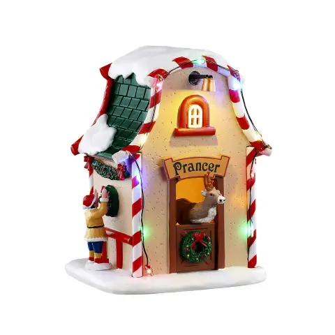 Prancer’s Den Lemax 2025 – Casetta Natalizia Illuminata in Resina