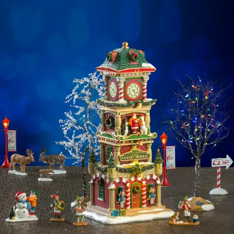Lemax The Village Square Clock Tower Set Natalizio