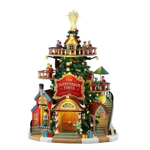 Tannenbaum Tower Christmas Shops Lemax – Edificio Luminoso