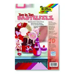 Feltro Fogli 20x30 cm – 10 Toni di Rosso, 100% Acrilico