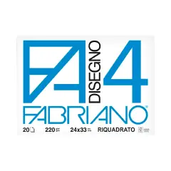 Album da Disegno Fabriano F4 Riquadrato 24x33 cm – Carta Liscia con Quadretti