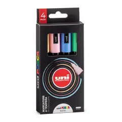 Pennarelli Uni Posca Punta Media 1,8-2,5 mm – Astuccio 4 Colori Pastello