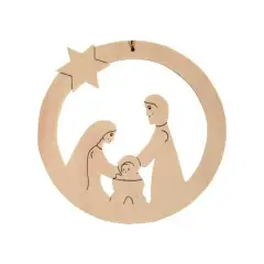 Wooden Hanger to Decorate Holy Family - 15 cm