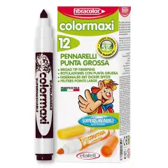 Fibracolor Colormaxi Pennarelli – Set 12 Pennarelli - Nero