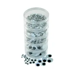 Movable Black Round and Oval Eyes Assortment 500 Pieces