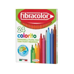 Fibracolor Colorito Fine Pennarelli  – Set 24 Pennarelli - Rosso