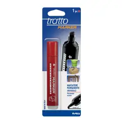 Tratto Marker Punta Scalpello – Pennarello Permanente Multiuso - Rosso