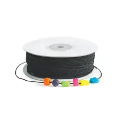 Cordoncino Elastico Nero 1,5 mm – Rocchetto 91 Metri – Filo Elastico per Lavoretti Creativi