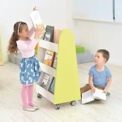 School Furniture Double-sided Bookcase Square Lime