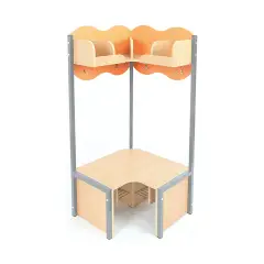 Panca Spogliatoio Moba Angolare Arancio – Funzionale e Colorata per la Scuola dell’Infanzia