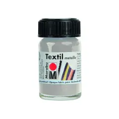 Marabu Textil Colore per Tessuto Metallizzato – Flacone 15 ml Argento