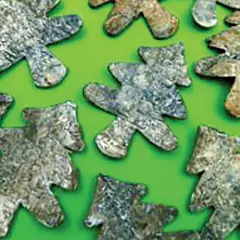 Abeti di Corteccia Naturale Blu - 7 cm - Set 20 Pezzi