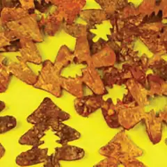 Abeti di Corteccia Naturale Oro – 7 cm - Set 20 Pezzi