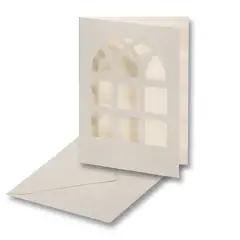 Cardstock with Die Cut Glazing 5 Set Pearl White