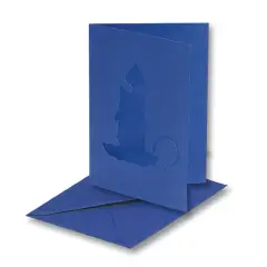 Cardstock with Die Cut Candle 5 Set Blue