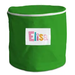 Round Folding Bag with Pocket and Zip Green