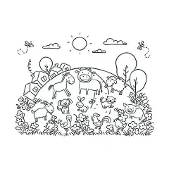 Poster “Coloriamo la Fattoria” – 5 Cartelloni da Colorare – 70x100 cm