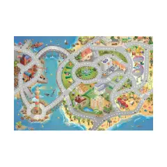 Tappeto Gioco Percorso Città con Porto – Cm 100x150