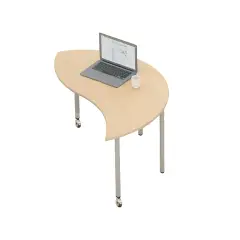 Mila Wave Table with Wheels - Height 76 cm - Ideal for Secondary School