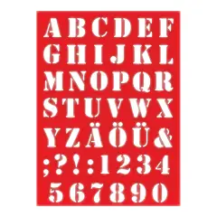 Stencil Plastica Traslucida Alfabeto Saloon – 21x31 cm, Lettere da 27 mm