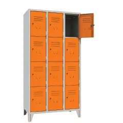Classic Locker Cabinet 12 Doors Orange - CAM Compliant