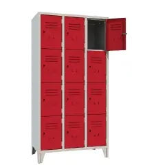 Classic 12-Place File Cabinet - Red Doors - CAM Compliant