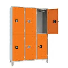 Square File Cabinet 6 Places Orange Doors - CAM Compliant