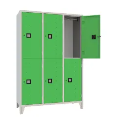 Square File Cabinet 6 Places Green Doors - CAM Compliant