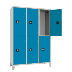 Square File Cabinet 6 Places Light Blue Doors - CAM Compliant