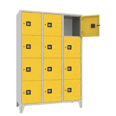 Square File Cabinet 12 Doors Yellow - CAM Compliant