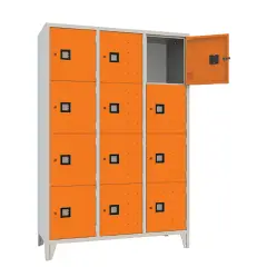Square File Cabinet 12 Doors Orange - CAM Compliant