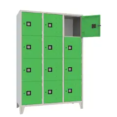 Square File Cabinet 12 Doors Green - CAM Compliant