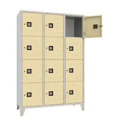 Square File Cabinet 12 Doors Sand - CAM Compliant