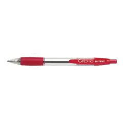 Penna a Scatto Hi-Text Grip – Confezione da 12 Pezzi – Rosso