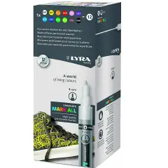 Lyra Graduate Mark All Fine Tip Markers Box 12 Assorted Colors