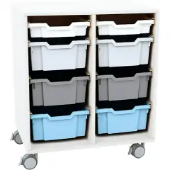 Carrello Innova Bianco Con 8 Cassetti Per Ambienti scolastici