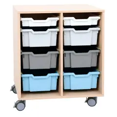 Carrello Innova Acero Con 8 Cassetti per Ambienti Scolastici