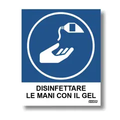 Adhesive Sign Disinfect Hands 2 Pieces
