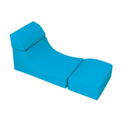 Soft Folding Chaise Longue Light Blue