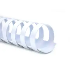 Plastic Spiral Backs Diameter 12mm. 100 Pieces White