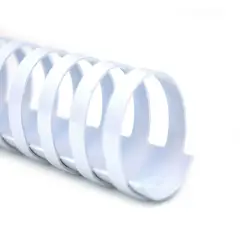 Plastic Spiral Backs Diameter 38mm. Oval 50 Pieces White