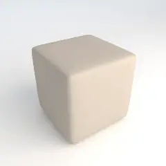 Square H 40 Square Fireproof Faux Leather Pouf for Innovative School Environments White, CAM Compliant