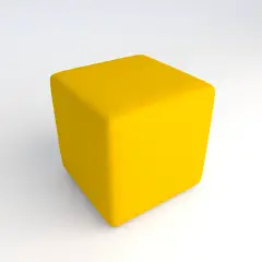 Square H 40 Square Flame Retardant Faux Leather Pouf for Innovative School Environments Yellow, CAM Compliant