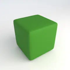 Square H 40 Green Fireproof Faux Leather Pouf For An Innovative School Environment