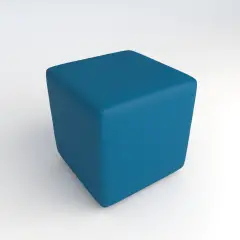 Faux Leather Fireproof Square H 40 Light Blue Footstool For An Innovative School Environment