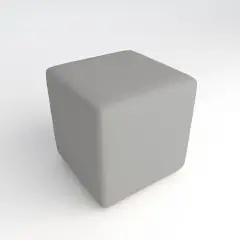 Square H 40 Square Flame Retardant Faux Leather Pouf for Innovative School Environments Grey, CAM Compliant