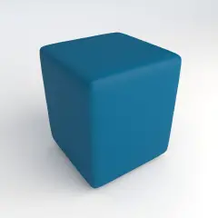 Square H 46 Square Fireproof Faux Leather Ottoman Light Blue For An Innovative School Environment